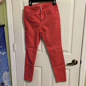 LOFT Coral-Pink Skinny Jeans